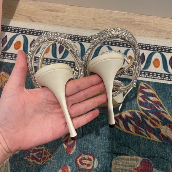 Mach & Mach 39.5 White Double Bow Heels - Picture 3 of 6